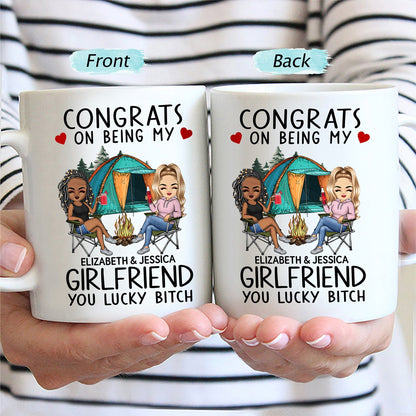 Congrats On Being My Husband Camping - Anniversary, Vacation, Funny Gift For Couples, Family - Personalized Mug