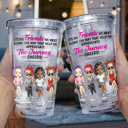 Here's To Another Year Of Bonding Over Alcohol - Funny, Anniversary, Birthday Gifts For Besties, BFF, Best Friends - Personalized Acrylic Insulated Tumbler With Straw