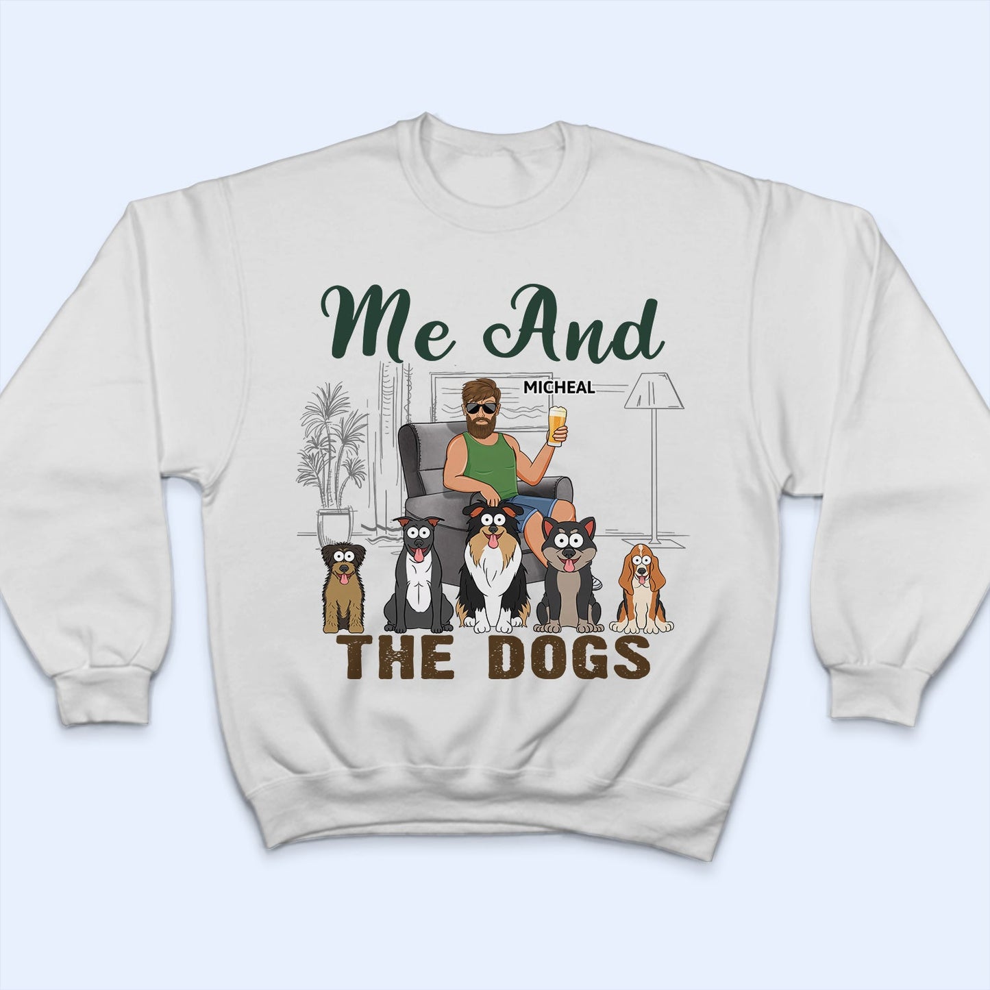 You & Me And The Dogs Funny Cartoon Dog - Vacation, Birthday, Anniversary Gift For Couples, Dog Lovers - Personalized T Shirt