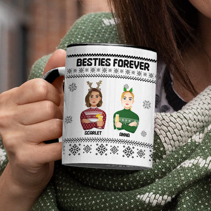 Flat Art - Christmas, Funny Gift For Family, Couple, Dad, Mom, Grandpa, Grandma - Personalized Accent Mug