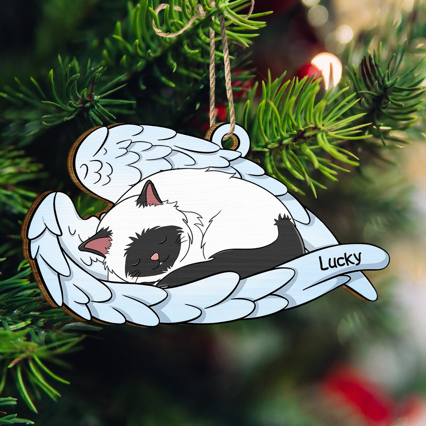 Angel Pet - Christmas, Memorial Gift For Dog Lover, Cat Lover - Personalized Wooden Cutout Ornament