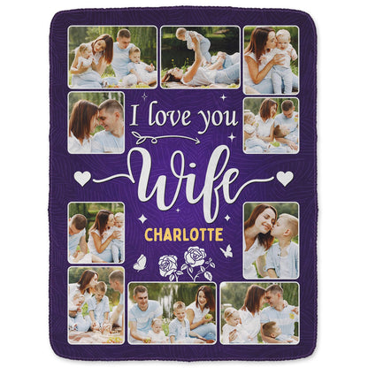 Custom Photo I Love You - Anniversary Gift For Spouse, Husband, Wife, Couple - Personalized Fleece Blanket, Sherpa Blanket