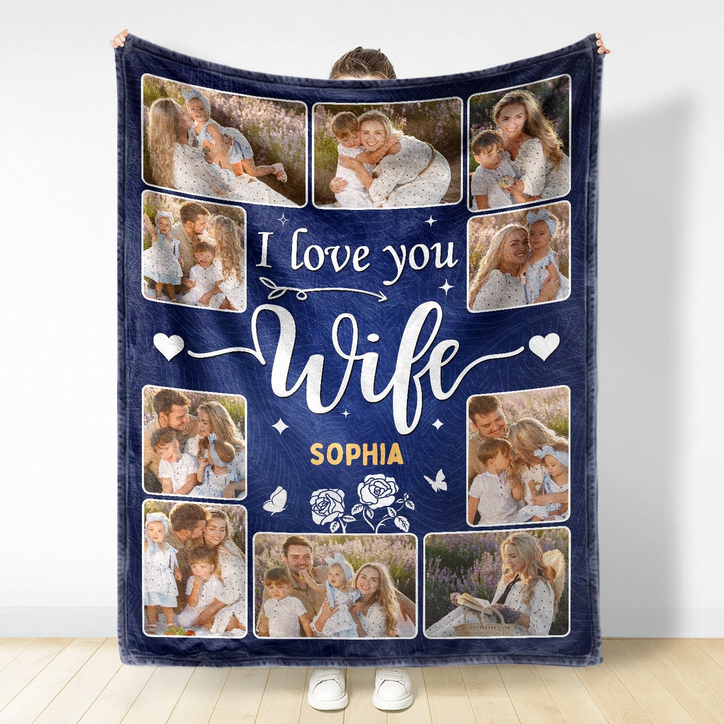 Custom Photo I Love You - Anniversary Gift For Spouse, Husband, Wife, Couple - Personalized Fleece Blanket, Sherpa Blanket