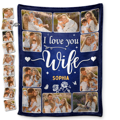 Custom Photo I Love You - Anniversary Gift For Spouse, Husband, Wife, Couple - Personalized Fleece Blanket, Sherpa Blanket