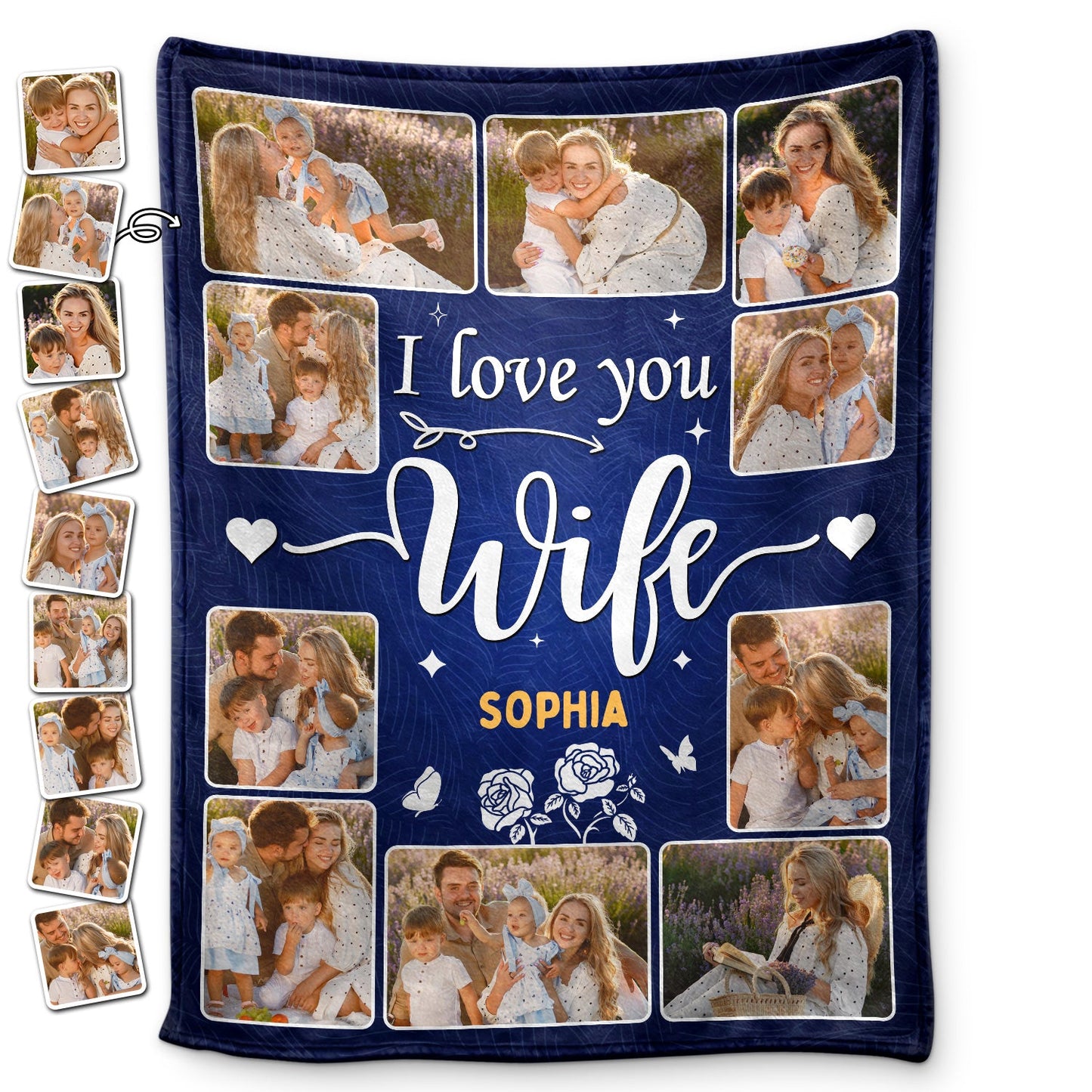 Custom Photo I Love You - Anniversary Gift For Spouse, Husband, Wife, Couple - Personalized Fleece Blanket, Sherpa Blanket