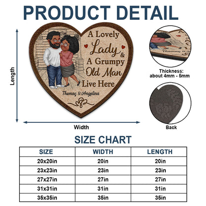A Lovely Lady And A Grumpy Old Man Live Here - Gift For Couples - Personalized Custom Shaped Doormat
