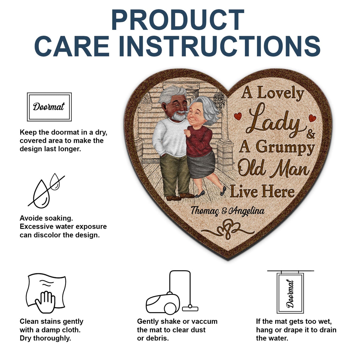 A Lovely Lady And A Grumpy Old Man Live Here - Gift For Couples - Personalized Custom Shaped Doormat