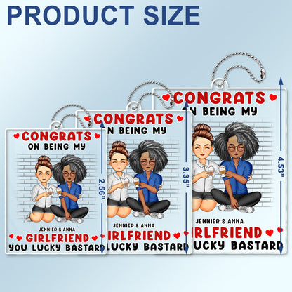 Congrats On Being My Husband - Anniversary, Funny Gift For Couples, Family - Personalized Acrylic Car Hanger