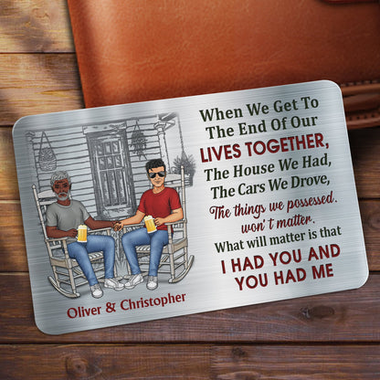 The Day I Met You - Anniversary Gift For Spouse, Lover, Couple - Personalized Aluminum Wallet Card