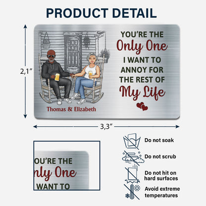 The Day I Met You - Anniversary Gift For Spouse, Lover, Couple - Personalized Aluminum Wallet Card