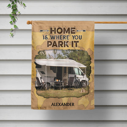 Custom Photo Drive Slow Drunk Campers Matter - Gift For Camping Lovers - Personalized Flag