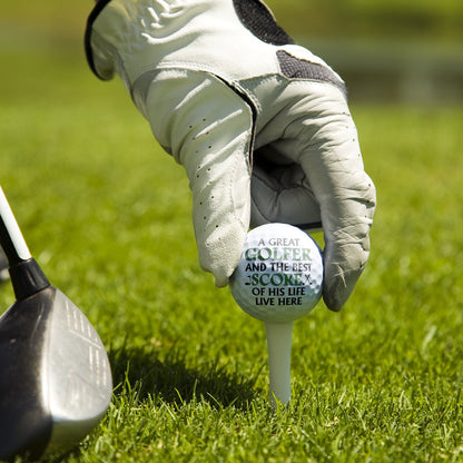 Custom Photo A Great Golfer And The Best Score Of His Life Live Here - Gift For Couples - Personalized Golf Ball