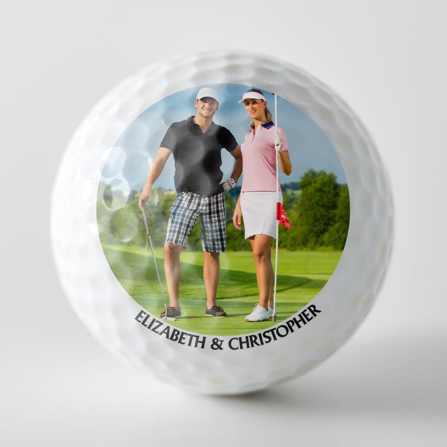 Custom Photo I Love You To The Golf Course And Back - Gift For Couples - Personalized Golf Ball