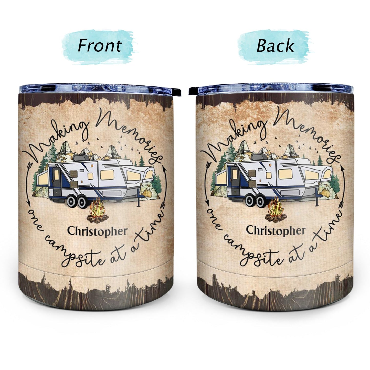 Map And Into The Forest I Go To - Gift For Camping Lovers - Personalized Lowball Tumbler