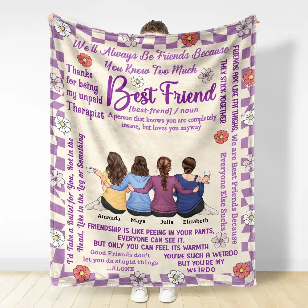 Best Friends Thanks For Being My Unpaid Therapist - Personalized Fleece Blanket, Sherpa Blanket