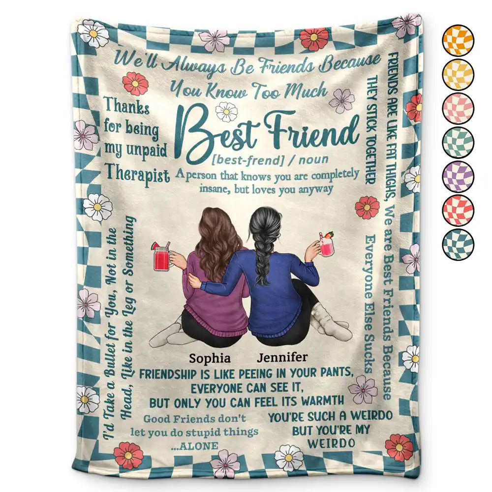 Best Friends Thanks For Being My Unpaid Therapist - Personalized Fleece Blanket, Sherpa Blanket