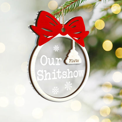 Funny Christmas Family Welcome To Our Show - Personalized 2-Layered Acrylic Ornament