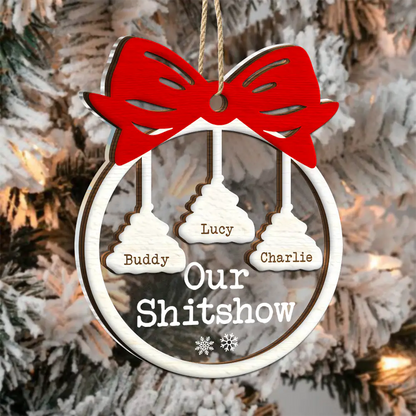 Funny Christmas Family Welcome To Our Show - Personalized 2-Layered Acrylic Ornament