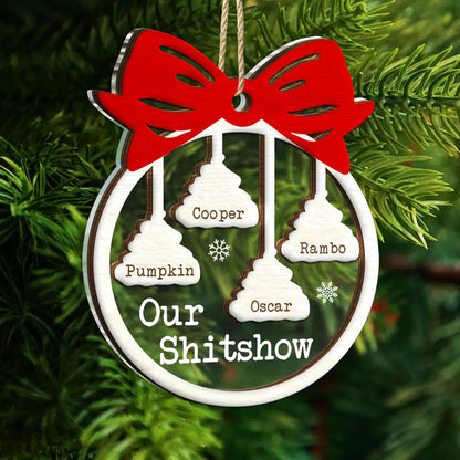 Funny Christmas Family Welcome To Our Show - Personalized 2-Layered Acrylic Ornament