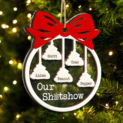 Funny Christmas Family Welcome To Our Show - Personalized 2-Layered Acrylic Ornament