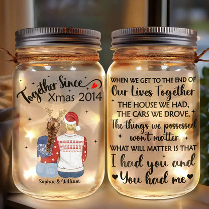 Couple When We Get To The End Of Our Lives - Personalized Mason Jar Light