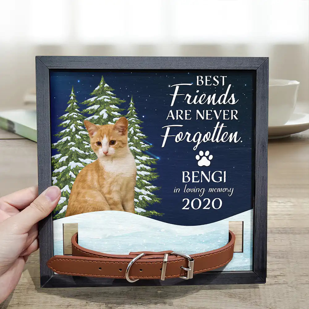 Pet Lovers, Memorial - Custom Photo You Are My Favorite Hello And Hardest Goodbye Pet Face Memorial - Personalized Pet Loss Sign, Collar Frame