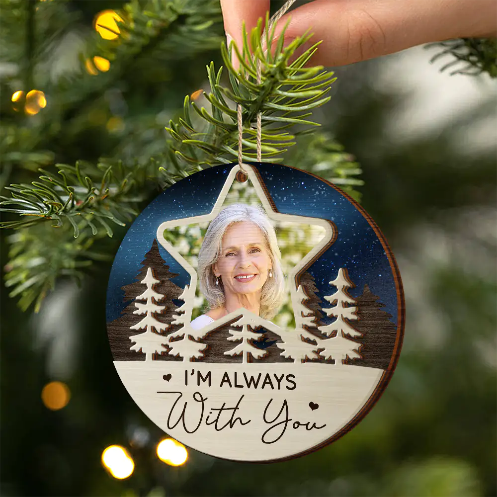 Custom Photo I'll See You On The Other Side Of The Stars - Personalized Wooden Ornament