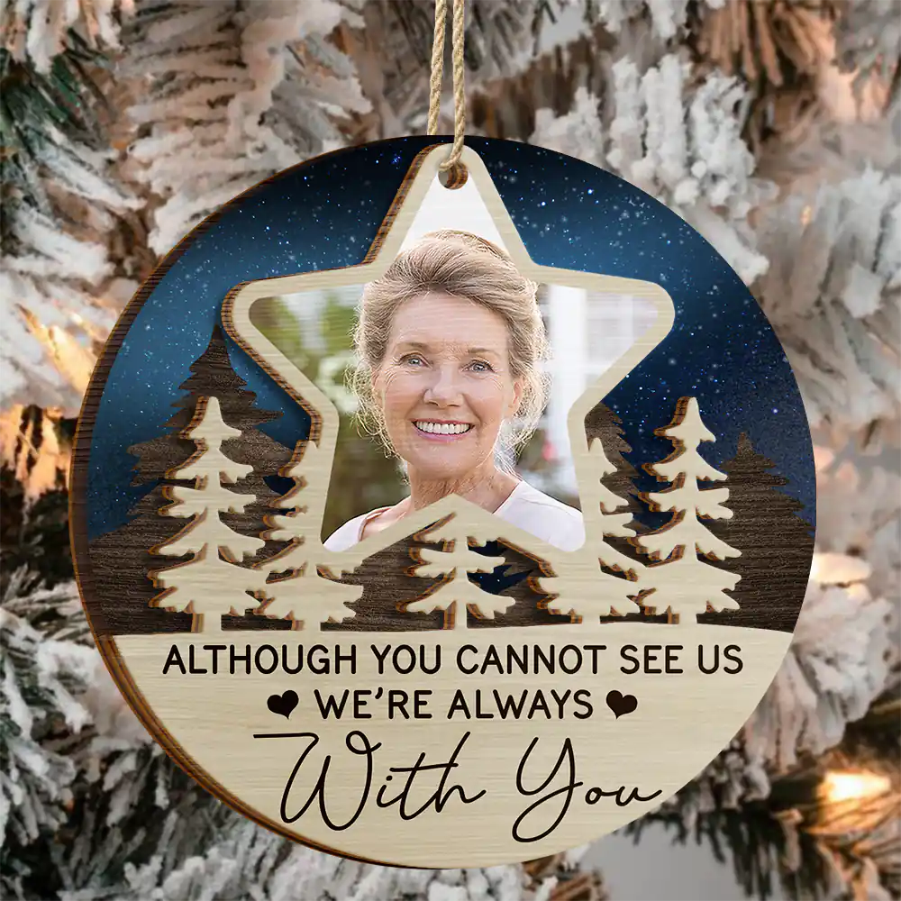 Custom Photo I'll See You On The Other Side Of The Stars - Personalized Wooden Ornament