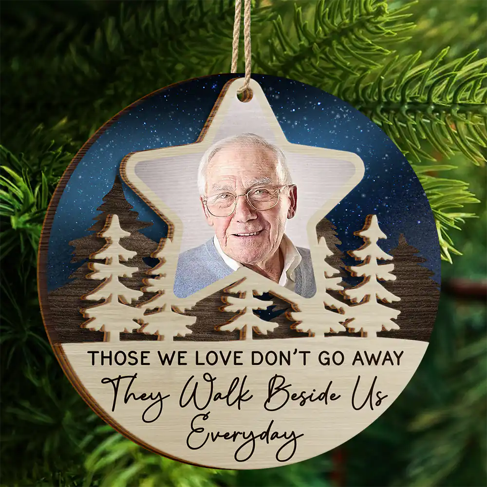 Custom Photo I'll See You On The Other Side Of The Stars - Personalized Wooden Ornament