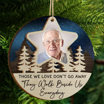 Custom Photo I'll See You On The Other Side Of The Stars - Personalized Wooden Ornament