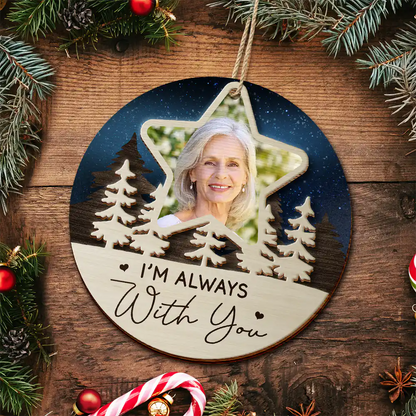 Custom Photo I'll See You On The Other Side Of The Stars - Personalized Wooden Ornament