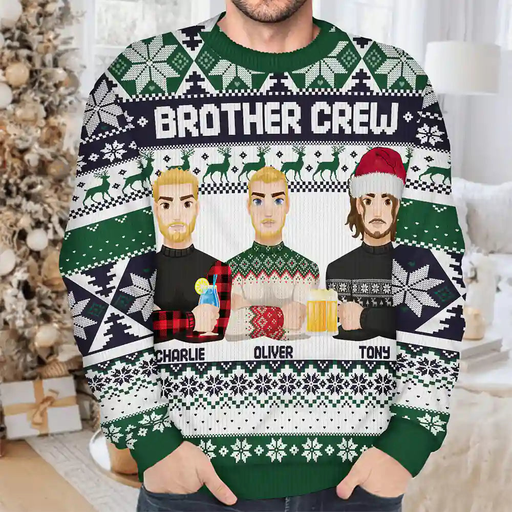 Christmas,Happy,Family,Gift For Sibling,Gift For Sisters,Gift For Brothers - Cousin Crew Christmas Family - Personalized Unisex Ugly Sweater