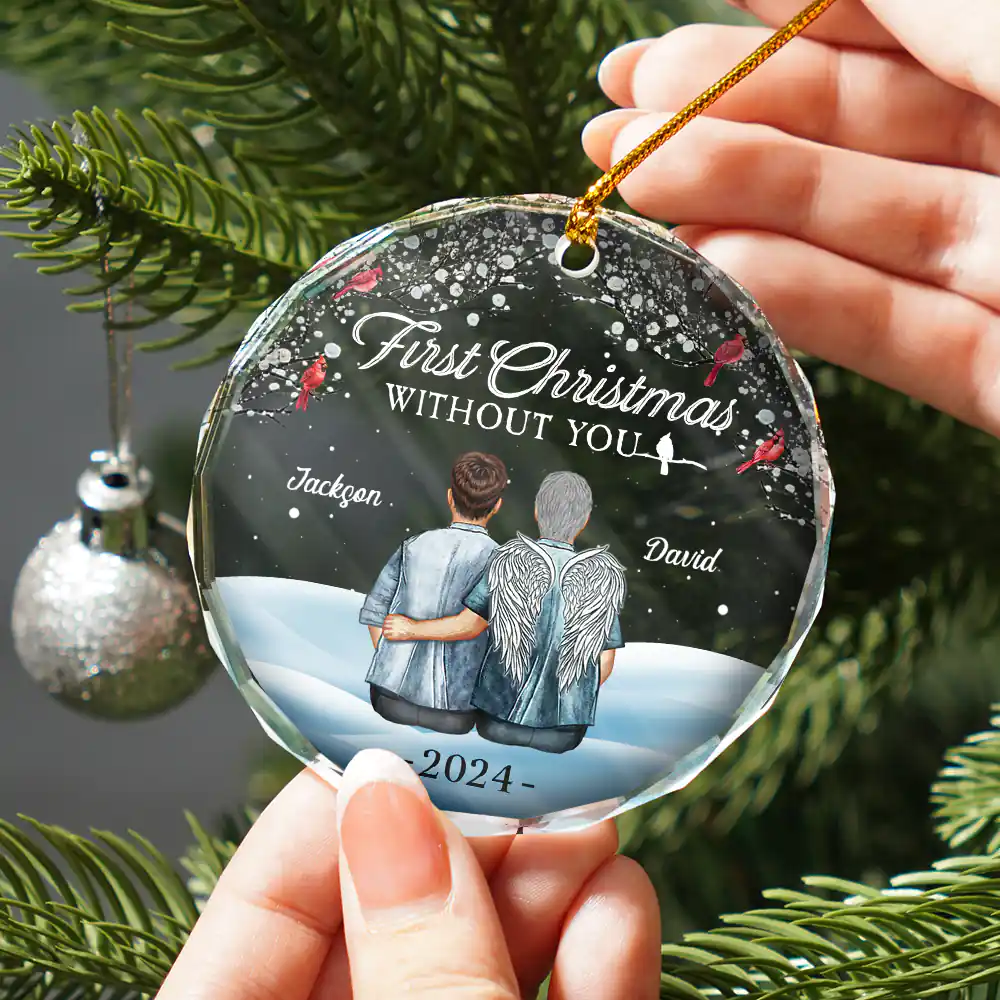 Memorial First Christmas Without You - Personalized Circle Acrylic Ornament