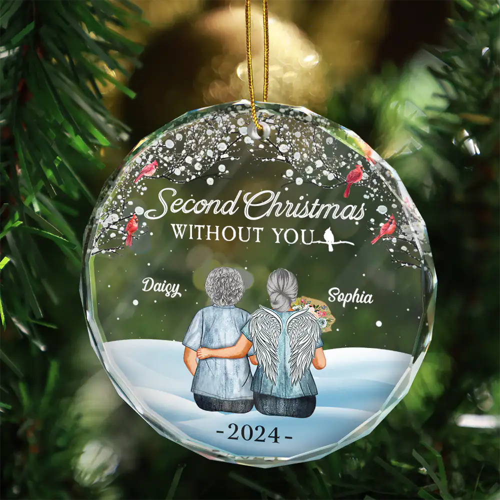 Memorial First Christmas Without You - Personalized Circle Acrylic Ornament