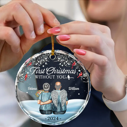 Memorial First Christmas Without You - Personalized Circle Acrylic Ornament