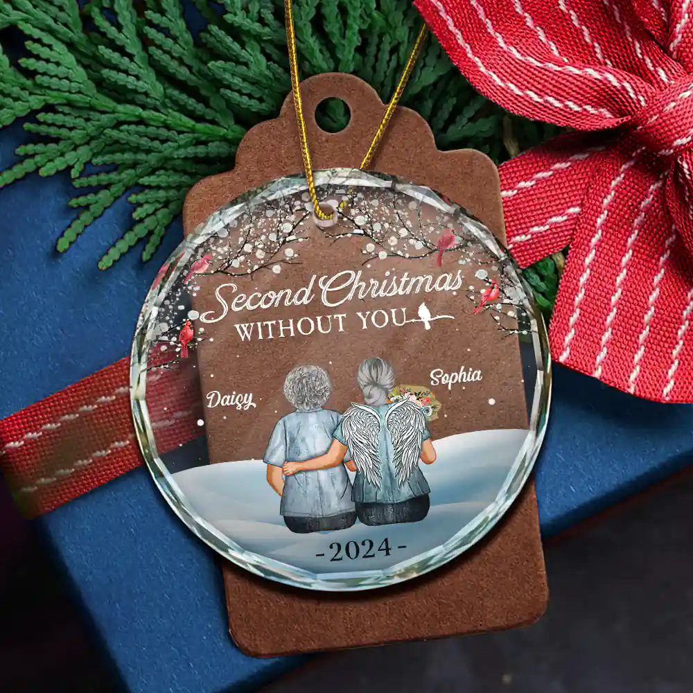 Memorial First Christmas Without You - Personalized Circle Acrylic Ornament