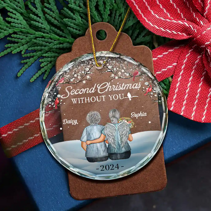 Memorial First Christmas Without You - Personalized Circle Acrylic Ornament