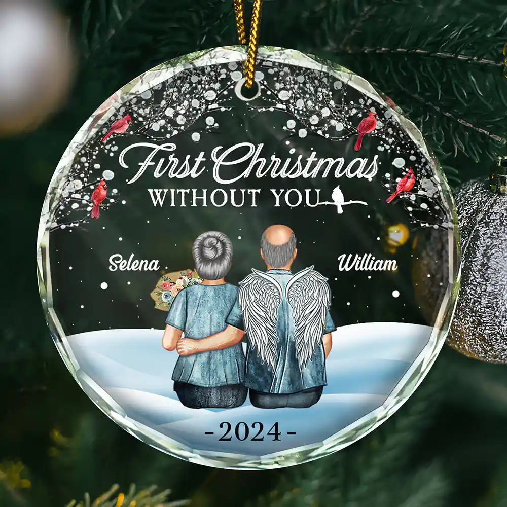 Memorial First Christmas Without You - Personalized Circle Acrylic Ornament