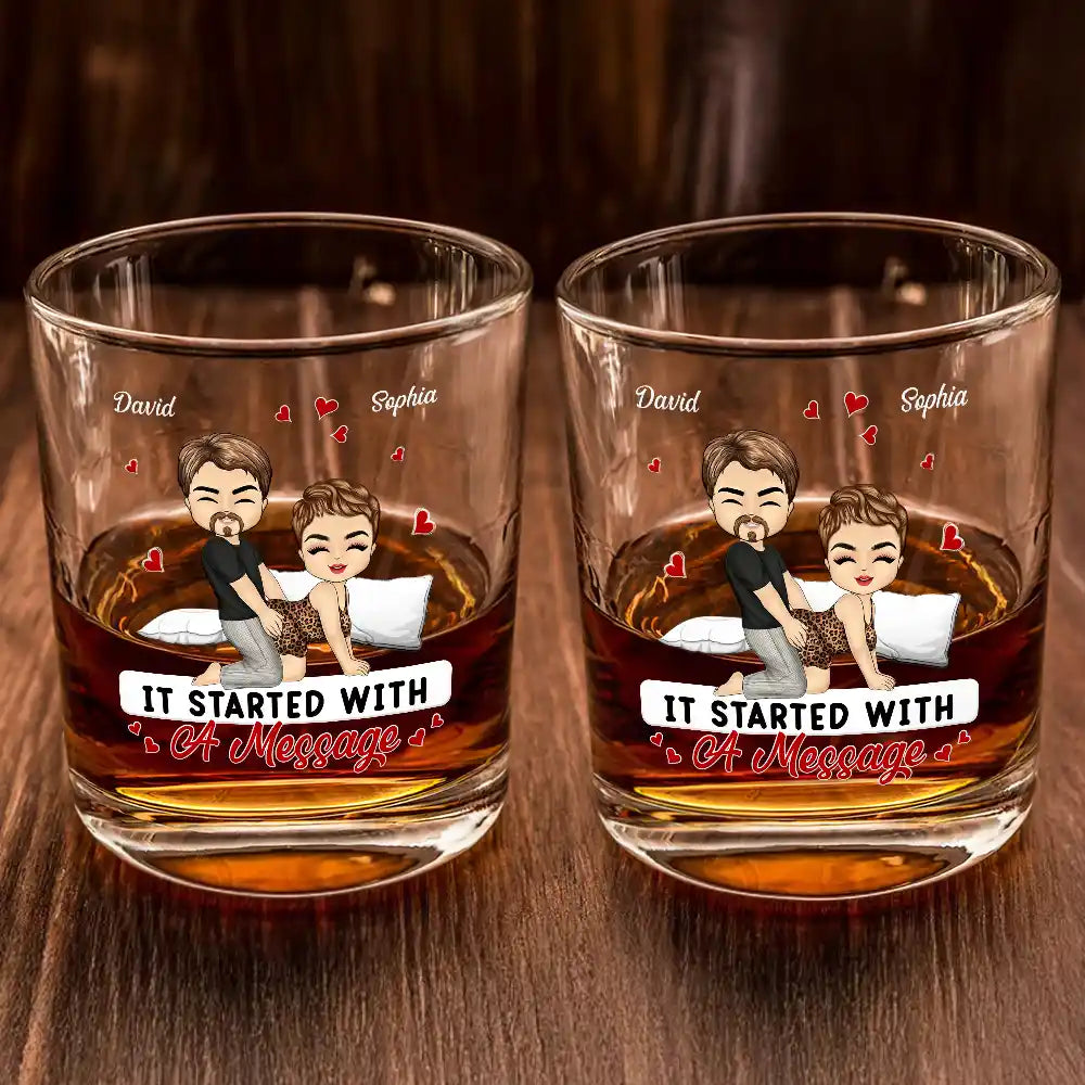 Couple My Favorite Thing To Do Is You - Personalized Whiskey Glass