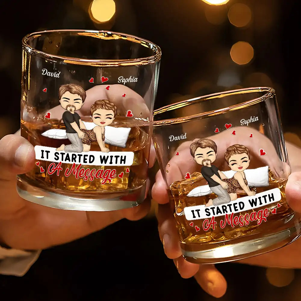 Couple My Favorite Thing To Do Is You - Personalized Whiskey Glass