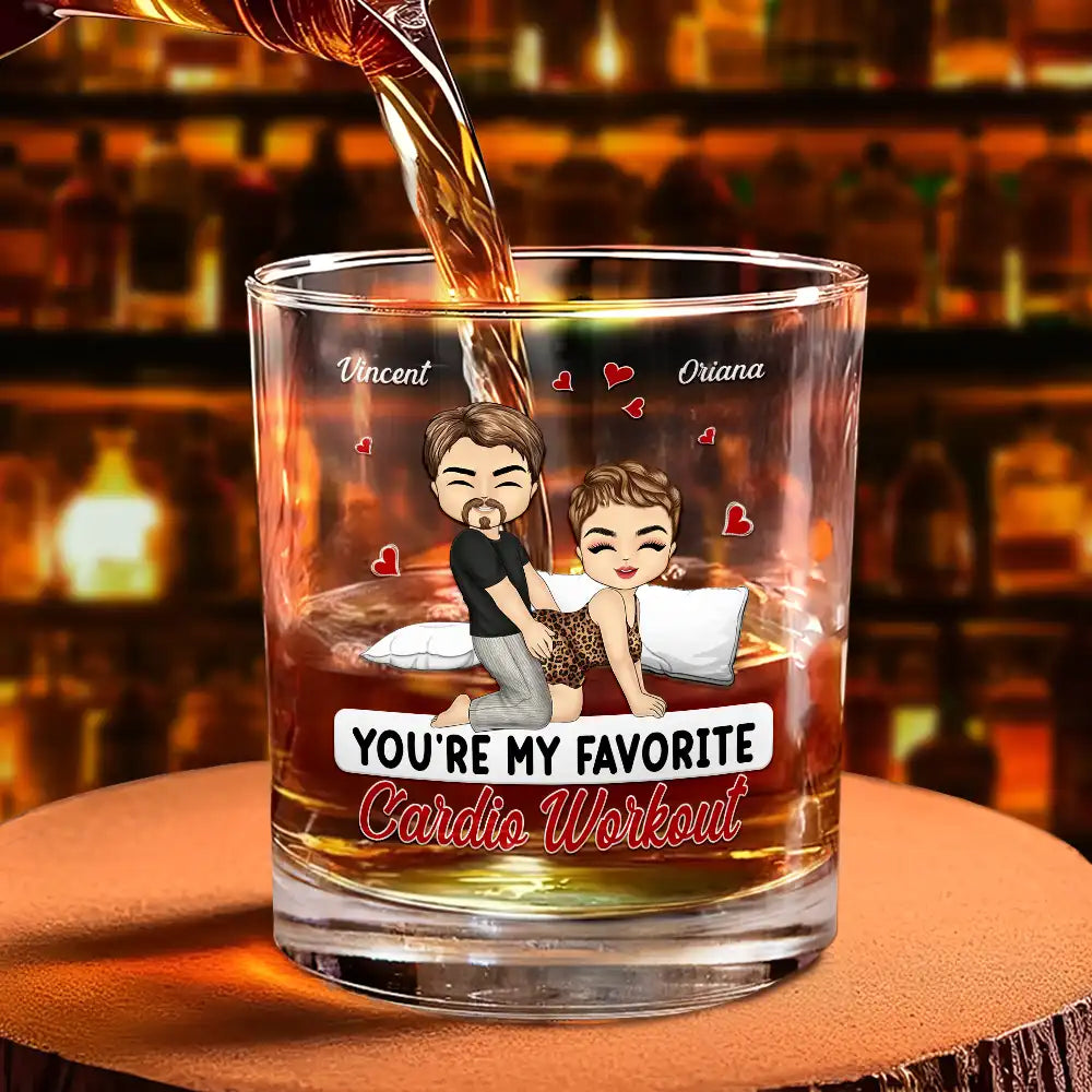Couple My Favorite Thing To Do Is You - Personalized Whiskey Glass