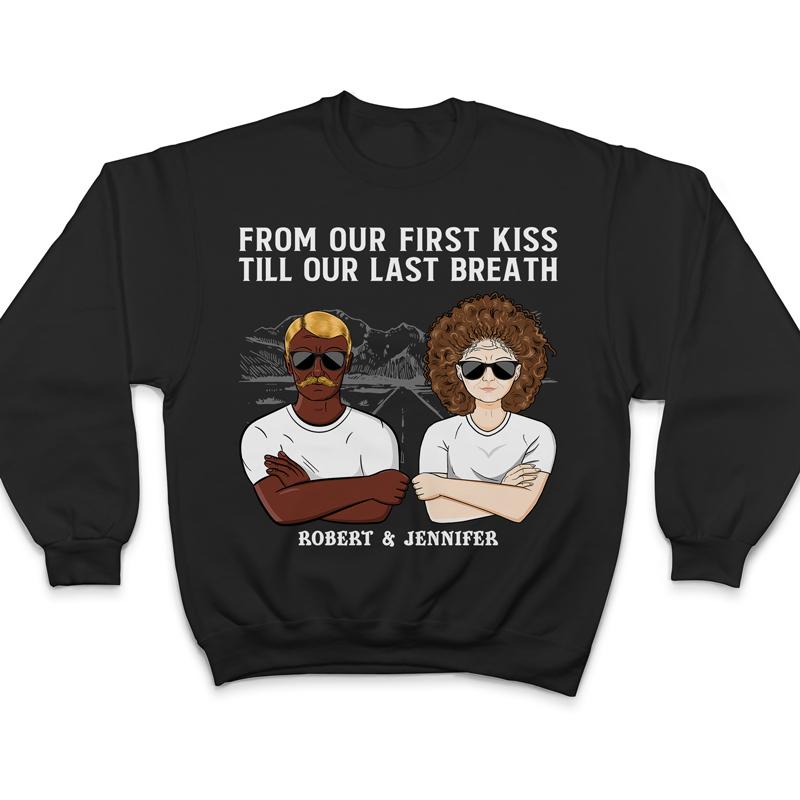 From Our First Kiss Road Couple - Anniversary Gift - Personalized Custom T Shirt