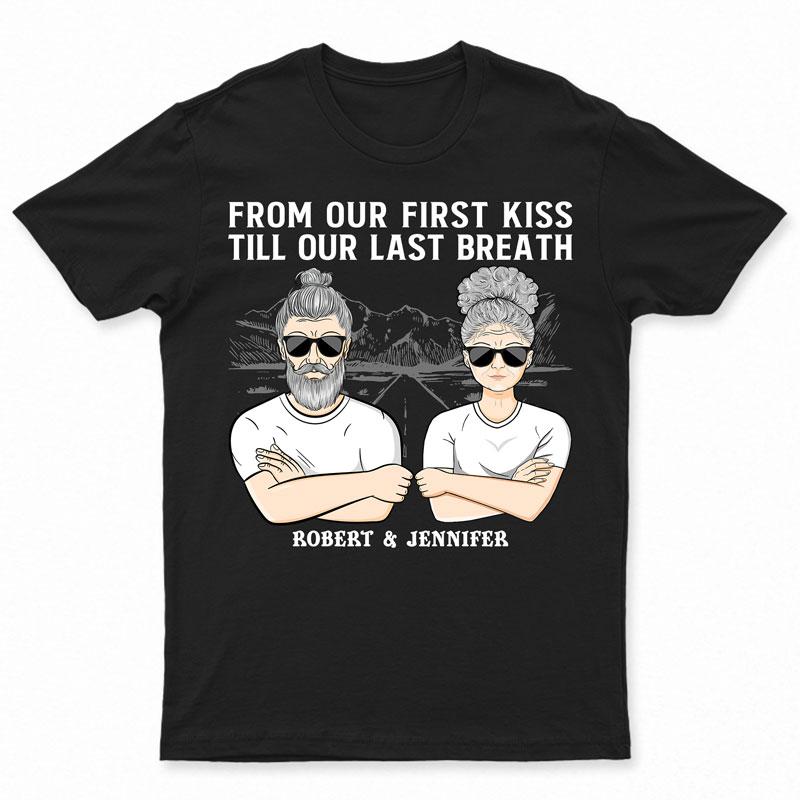 From Our First Kiss Road Couple - Anniversary Gift - Personalized Custom T Shirt