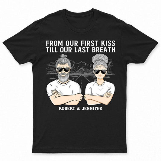 From Our First Kiss Road Couple - Anniversary Gift - Personalized Custom T Shirt