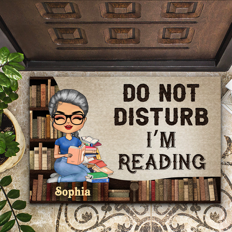 Do Not Disturb I’m Reading - Reading Gift - Personalized Custom Doormat