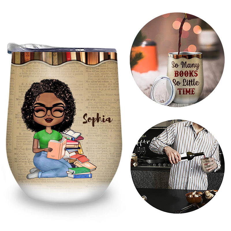 A Girl Who Loves Books Reading - Reading Gift - Personalized Custom Wine Tumbler