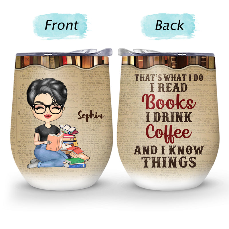 A Girl Who Loves Books Reading - Reading Gift - Personalized Custom Wine Tumbler