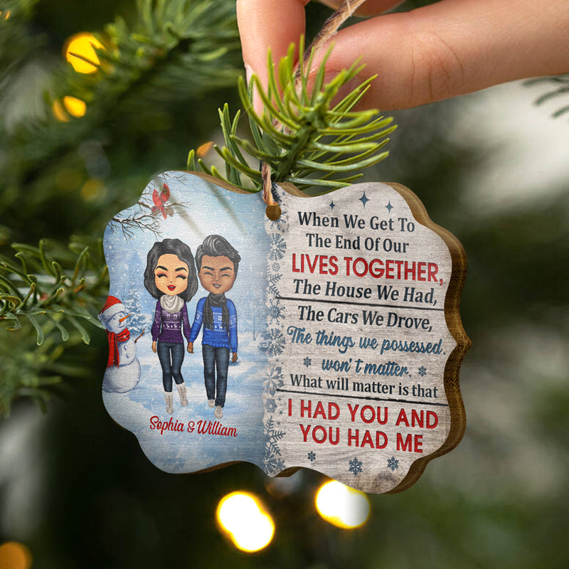 Christmas Couple The Day I Met You - Christmas Gift For Couple - Personalized Custom Wooden Ornament