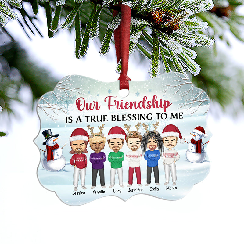 Best Friends Our Friendship is A True Blessing To Me - Christmas Gift For BFF - Personalized Custom Aluminum Ornament