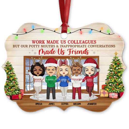 Work Made Us Colleagues - Christmas Gift For Co-worker and BFF - Personalized Custom Acrylic Ornament